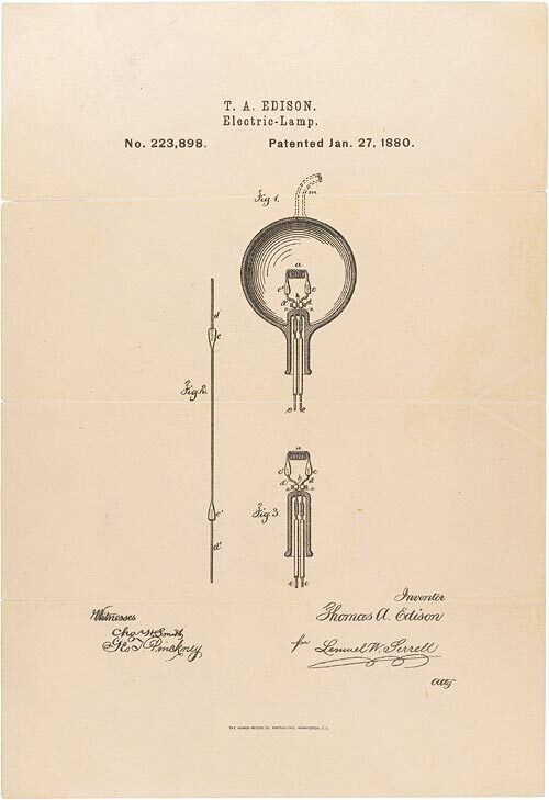 Edison patent drawing Orennia
