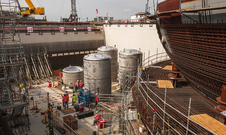 Vogtle Unit 3 processing tanks inside the reactor building